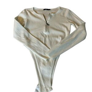 AMO Off-White Long Sleeve Bodysuit 🆕